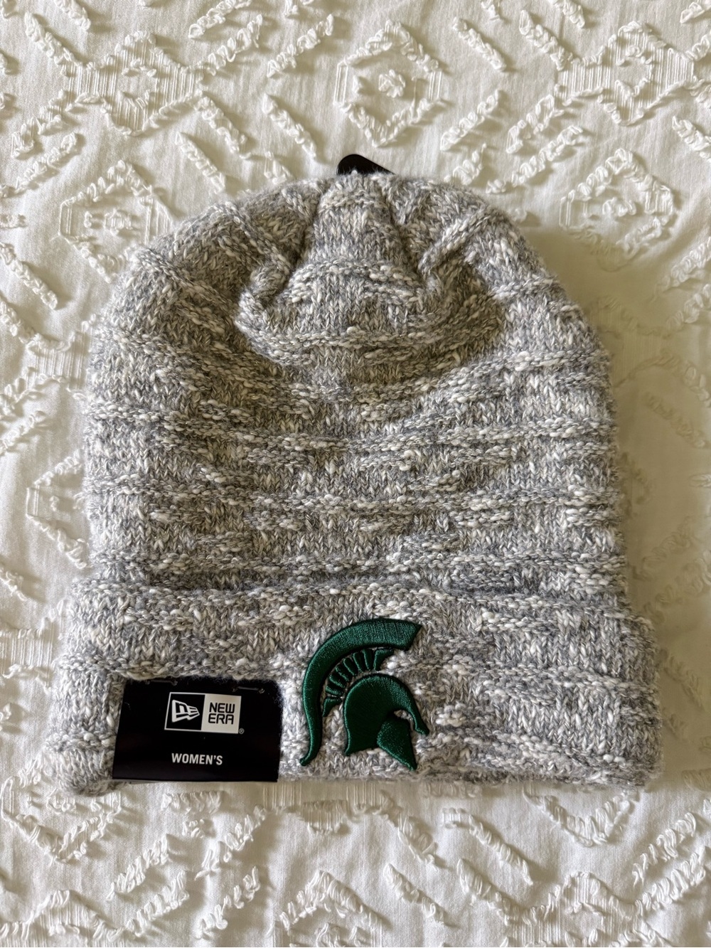 New Era Women's Michigan State University Spartans Grey Metallic Knit Bean NWT